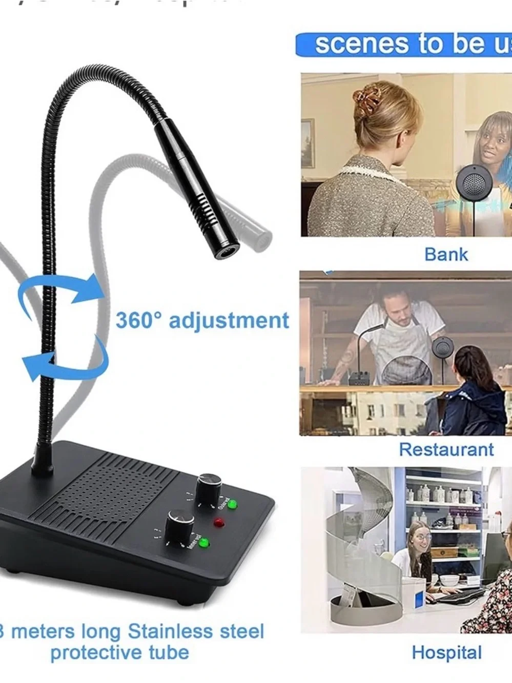 Window Speaker Intercom System Dual Way Anti-Interference Intercommunication Mic